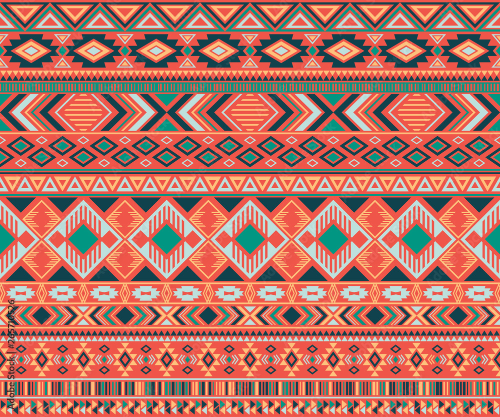 American indian pattern tribal ethnic motifs geometric vector background.