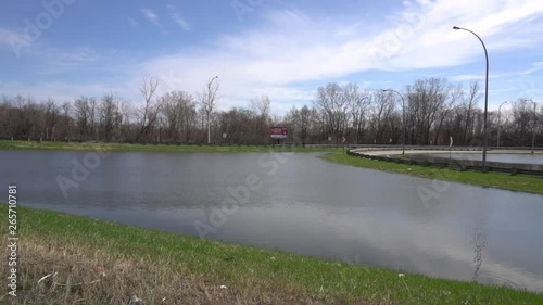 Flooding in Ottawa, Ontario beside a highway in 2019. photo