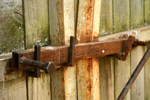 old wooden door with lock