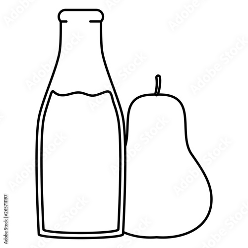 fresh pear juice fruit in botttle
