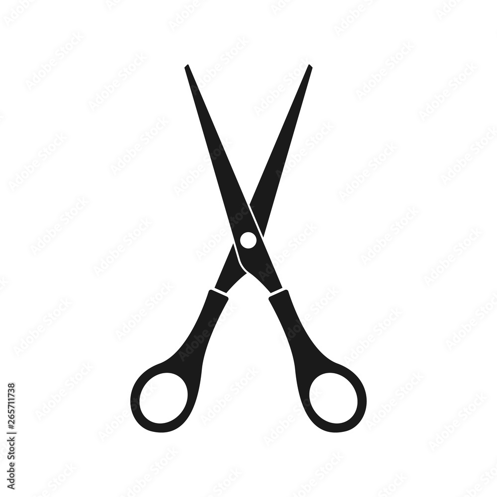 Scissors icon in trendy flat style. Scissors symbol vector illustration for website design, app and UI design. Scissors icon in trendy flat style. Scissors symbol vector illustration for website design, app and UI design.