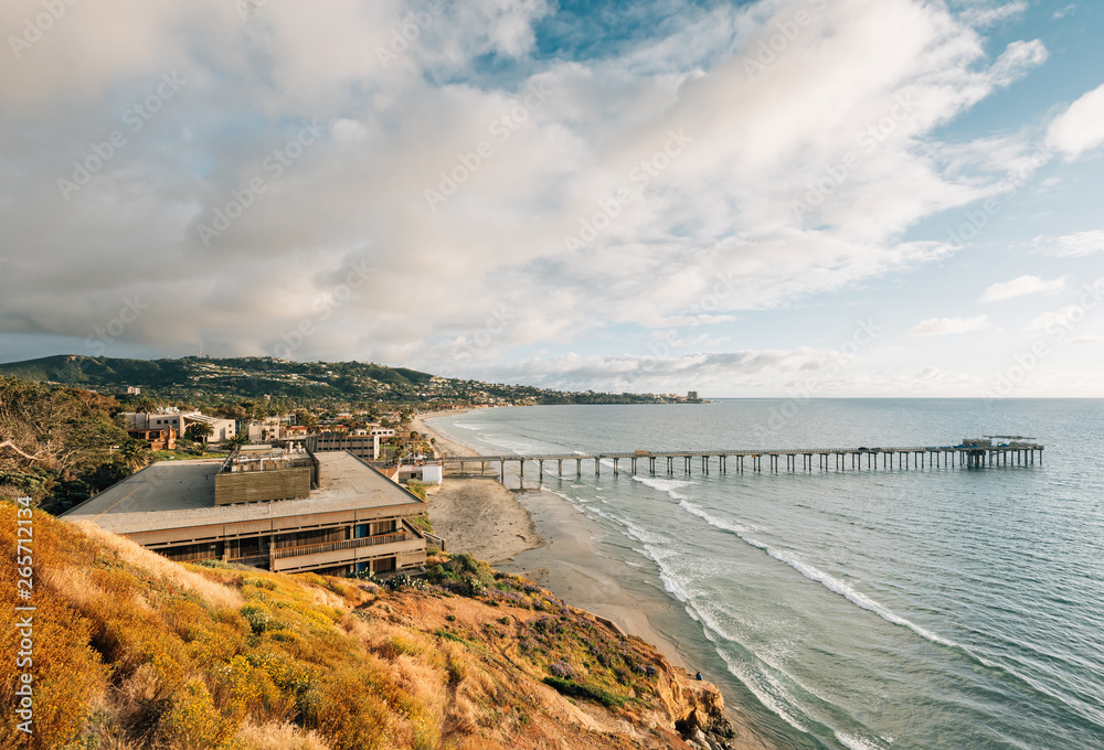 View of Scripps Pier, in La Jolla Shores, San Diego, California