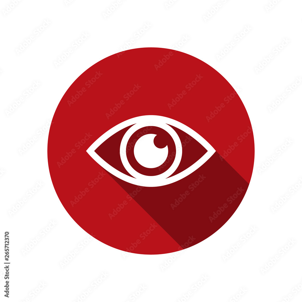 Eye icon. Flat design style. Surveillance symbol. Eye element for Web site page and mobile app design.