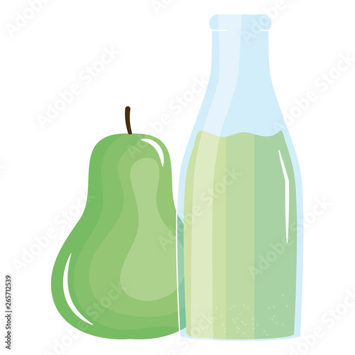 fresh pear juice fruit in botttle