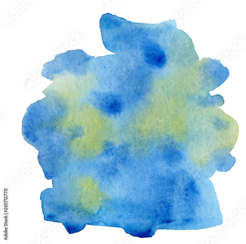 watercolor stain on white paper. Isolated element for design. hand-drawn texture on paper