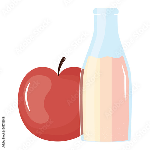 fresh apple juice fruit in botttle