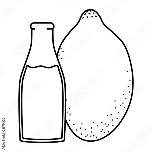 fresh papaya juice fruit in botttle