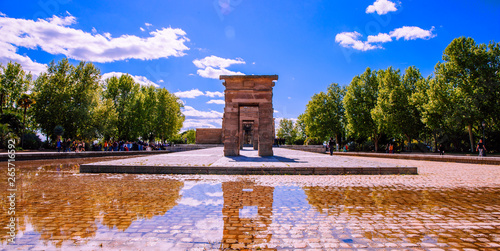 Temple of Debod. Egyptian temple donated by Egipt to Spain in 1968. Madrid, Spain. Picture taken – 26 April 2019.