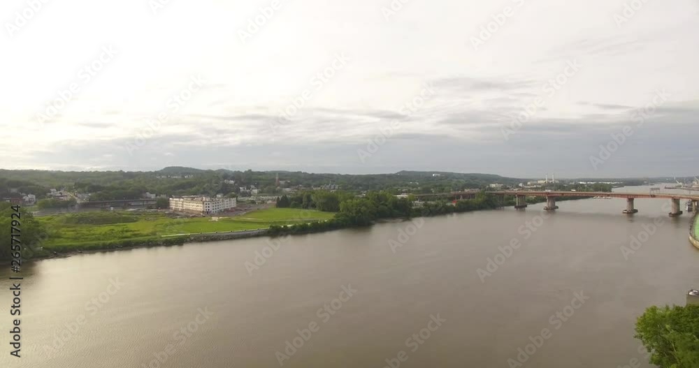 Aerial view of Jennings Landing Albany, New York waterfront