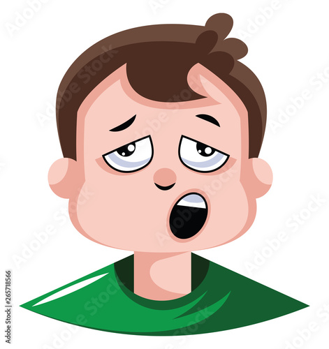 Boy feeling very lazy illustration vector on white background