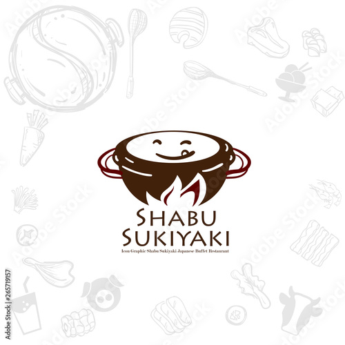 Webshabu sukiyaki logo icon graphic japanese buffet restaurant