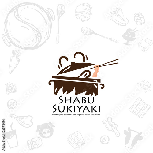 Webshabu sukiyaki logo icon graphic japanese buffet restaurant