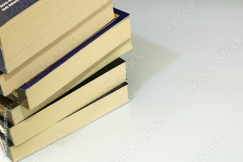 white background with books