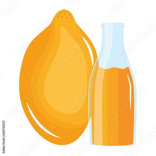 fresh papaya juice fruit in botttle