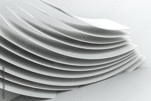 3d rendering, curve surface and light background