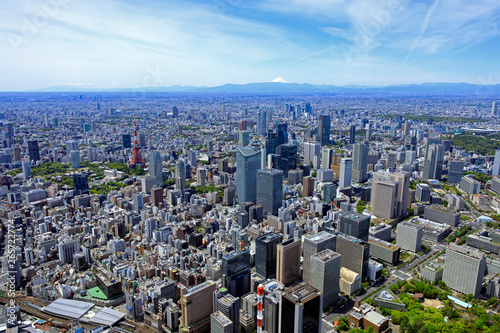 都市風景／新橋上空から富士山を望む photo