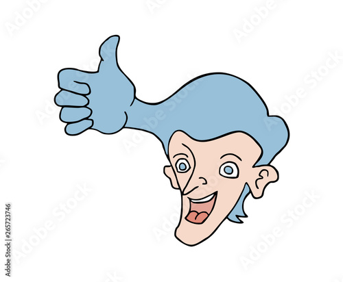 Design of funny cartoon face draw