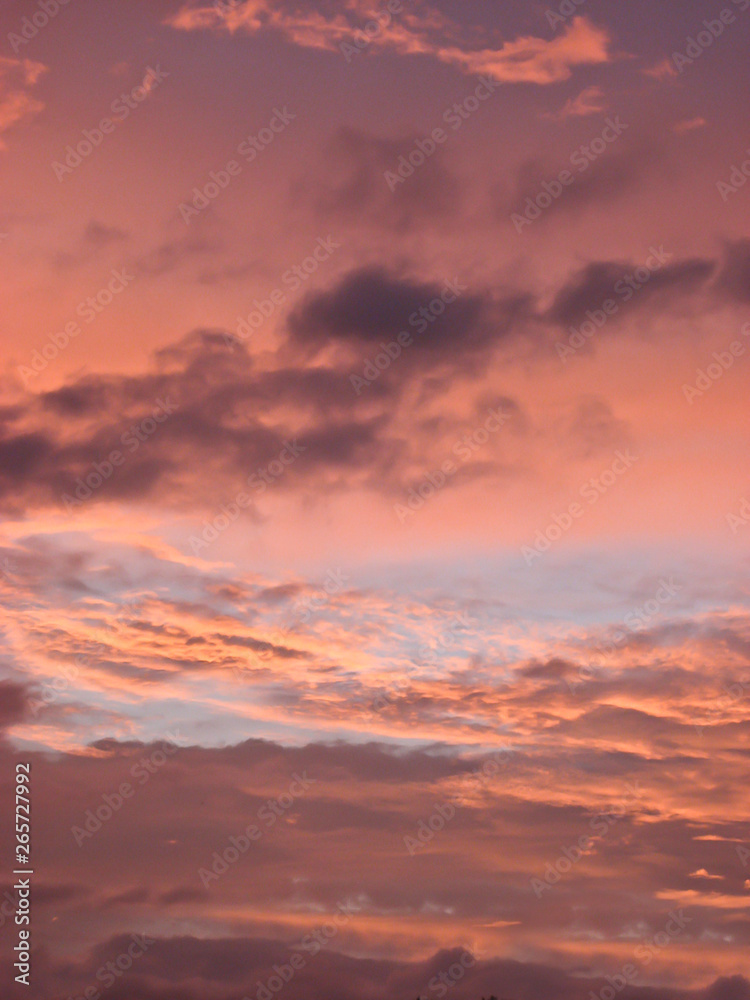 Pink Orange Purple Sunset Clouds Background