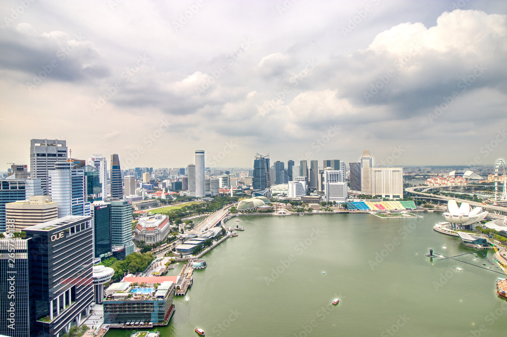 Naklejka premium widok na centrum Singapuru