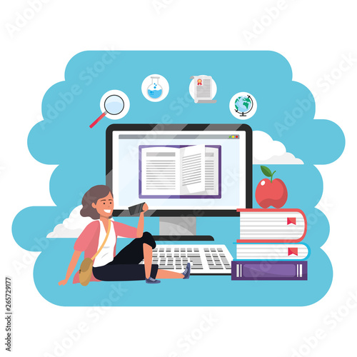 Online education millennial student splash frame