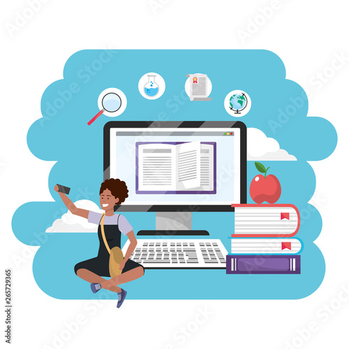 Online education millennial student splash frame