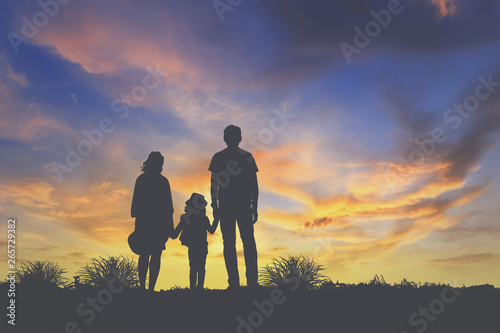 family at sunset