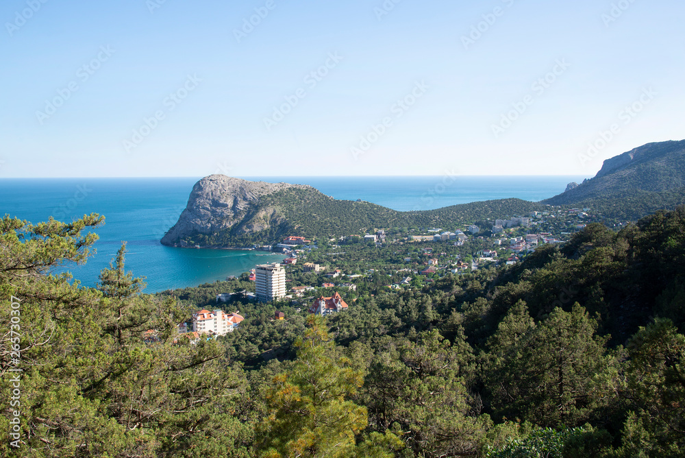 Views for the Crimean mountains and Novy svet village, Crimea