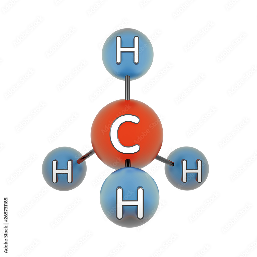 ch4. Methane. Methanum. 3d model. Isolated on white. ch4. Methane. Methanum. 3d model. Isolated on white.