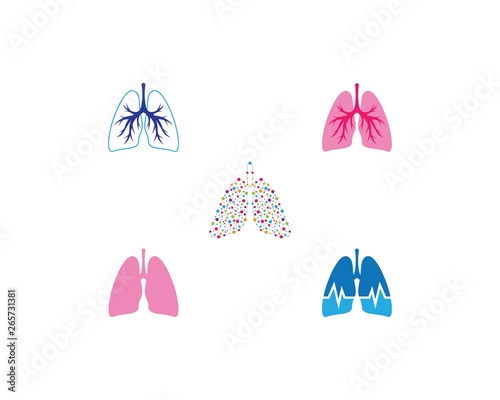 Lung logo template vector icon illustration