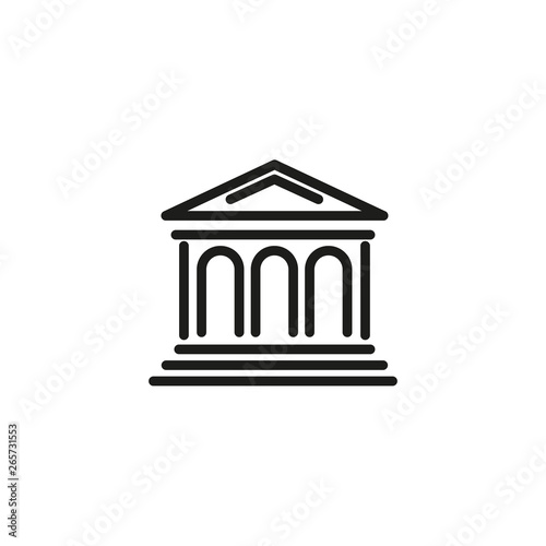 Stock market line icon. Exchange, building, bank, courthouse. Stock market concept. Vector illustration can be used for topics like trading, brokerage, finance