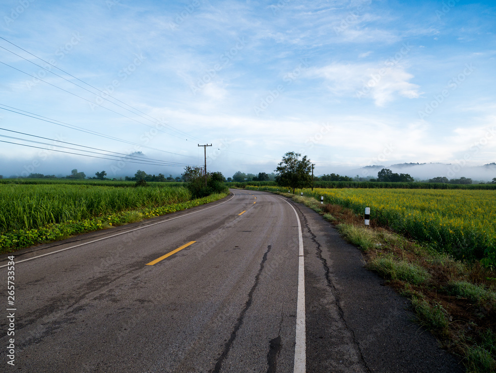 Rural road of  Thailand