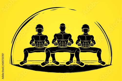 Kung Fu fighter, Martial arts action cartoon graphic vector.