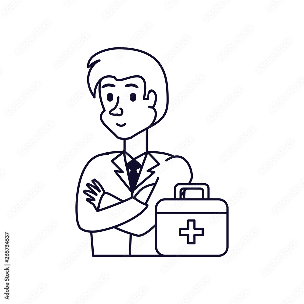 doctor professional with first aid kit