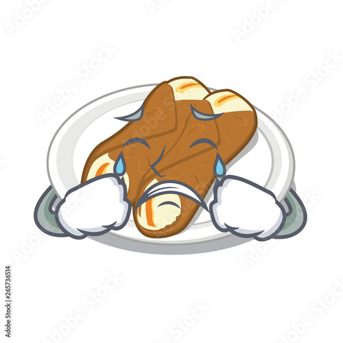 Crying cannoli isolated with in the character