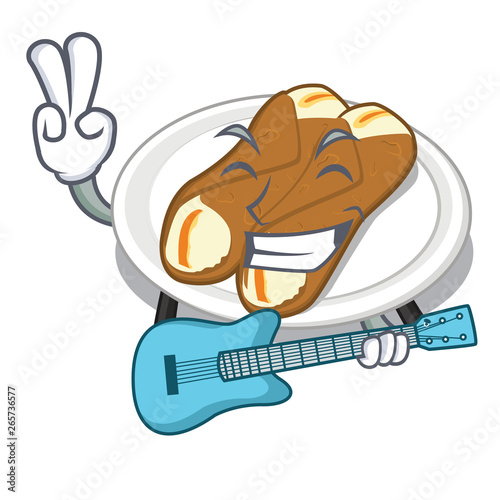With guitar cannoli isolated with in the character
