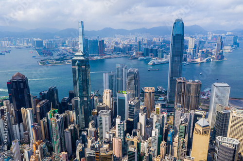 Top view of Hong Kong city