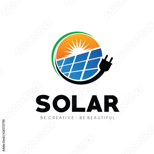 Solar Energy, solar panels Logo Vector