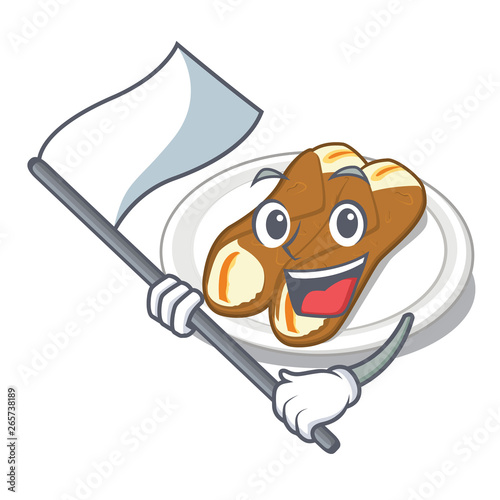 With flag cannoli in the a cartoon shape