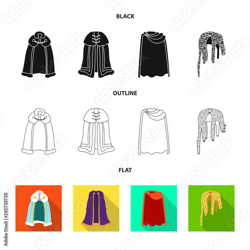 Isolated object of material and clothing symbol. Set of material and garment stock vector illustration.