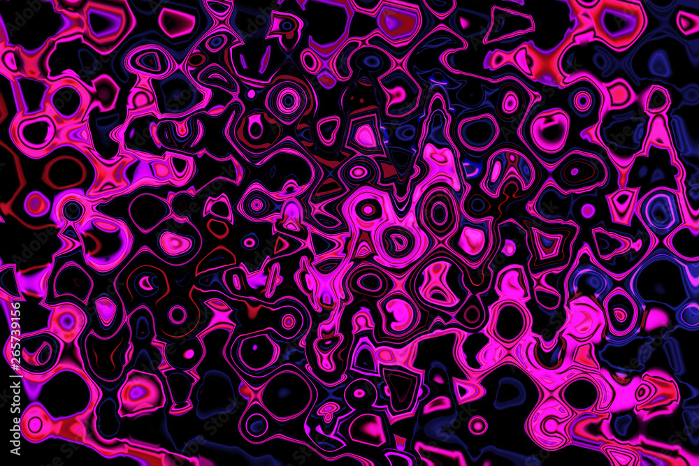 Purple neon glowing particles on black background.. Geometric pattern Purple neon glowing particles on black background.. Geometric pattern