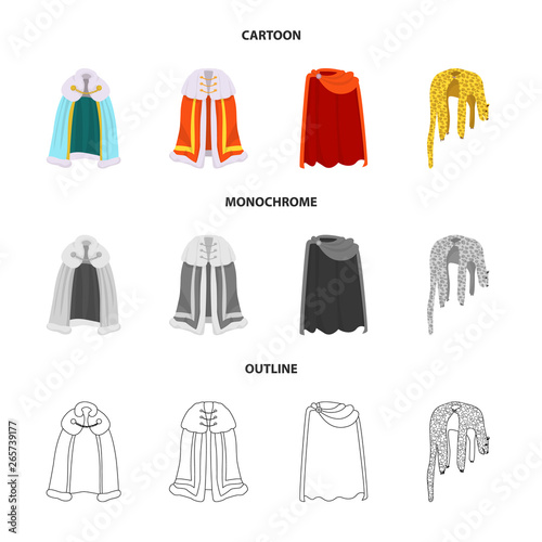 Vector design of material and clothing sign. Set of material and garment vector icon for stock.