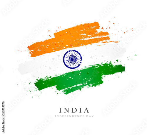 Flag of india. Independence Day. white background.