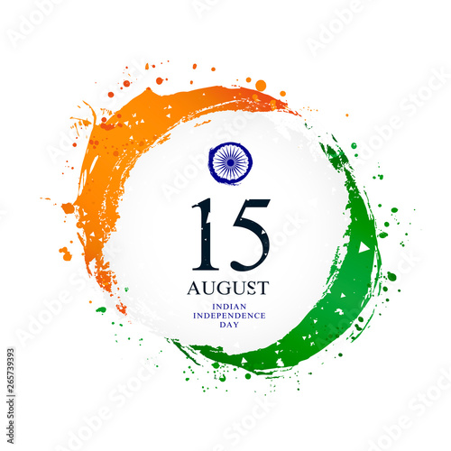 Indian flag in the shape of a circle. August 15 - Independence Day of India.