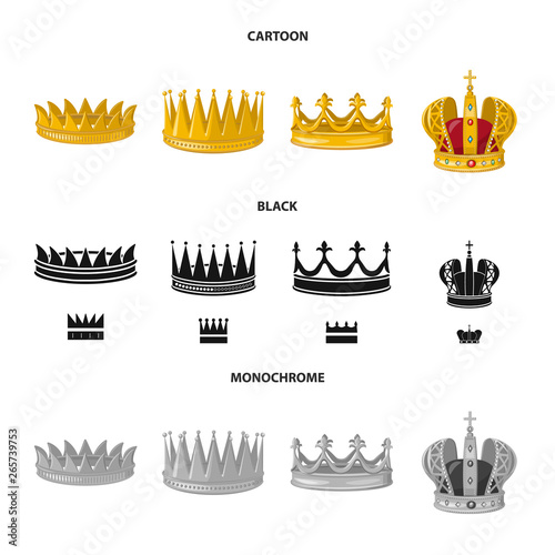 Vector illustration of medieval and nobility icon. Collection of medieval and monarchy stock vector illustration.