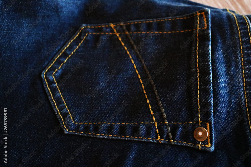 Detail of Blue Jeans denim texture. Denim jeans texture or denim jeans background. Denim jeans texture. 