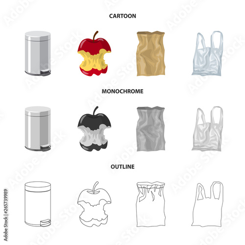 Isolated object of dump  and sort symbol. Set of dump  and junk vector icon for stock.