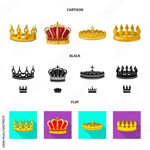 Isolated object of medieval and nobility icon. Set of medieval and monarchy stock symbol for web.