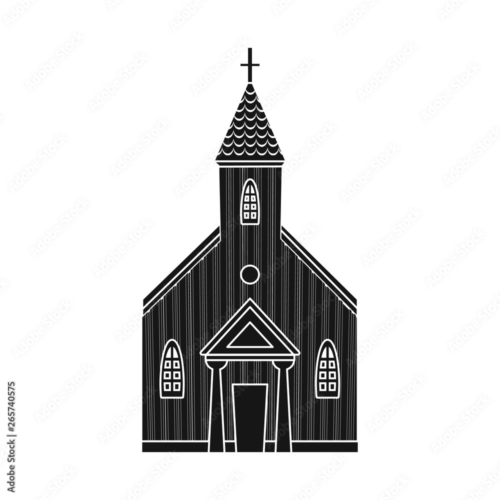 Isolated object of church and catholic icon. Collection of church and spiritual vector icon for stock.
