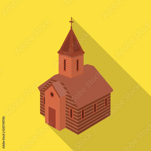 Vector illustration of church and orthodox icon. Collection of church and chapel stock vector illustration.