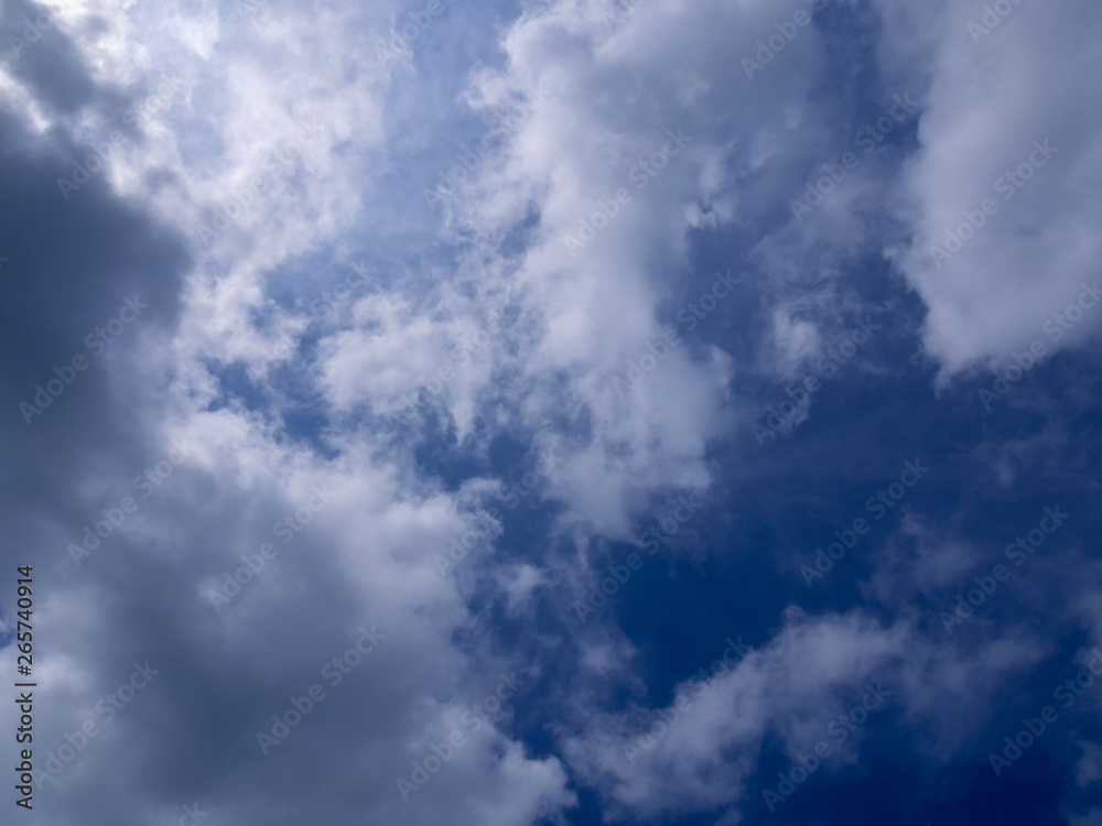 Natural blue sky with cloud closeup or background